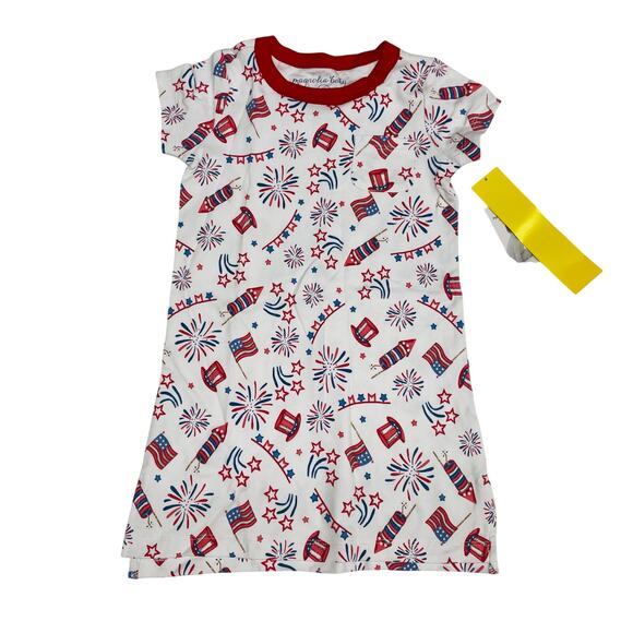 NWT Magnolia Baby Size 8 Red, White & Blue Girls PJ Gown - Picture 1 of 3